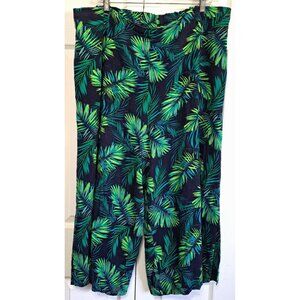 Soft Surroundings Sidnei XL Green Fern Wide Leg Linen Blend Pants RUNS LARGE